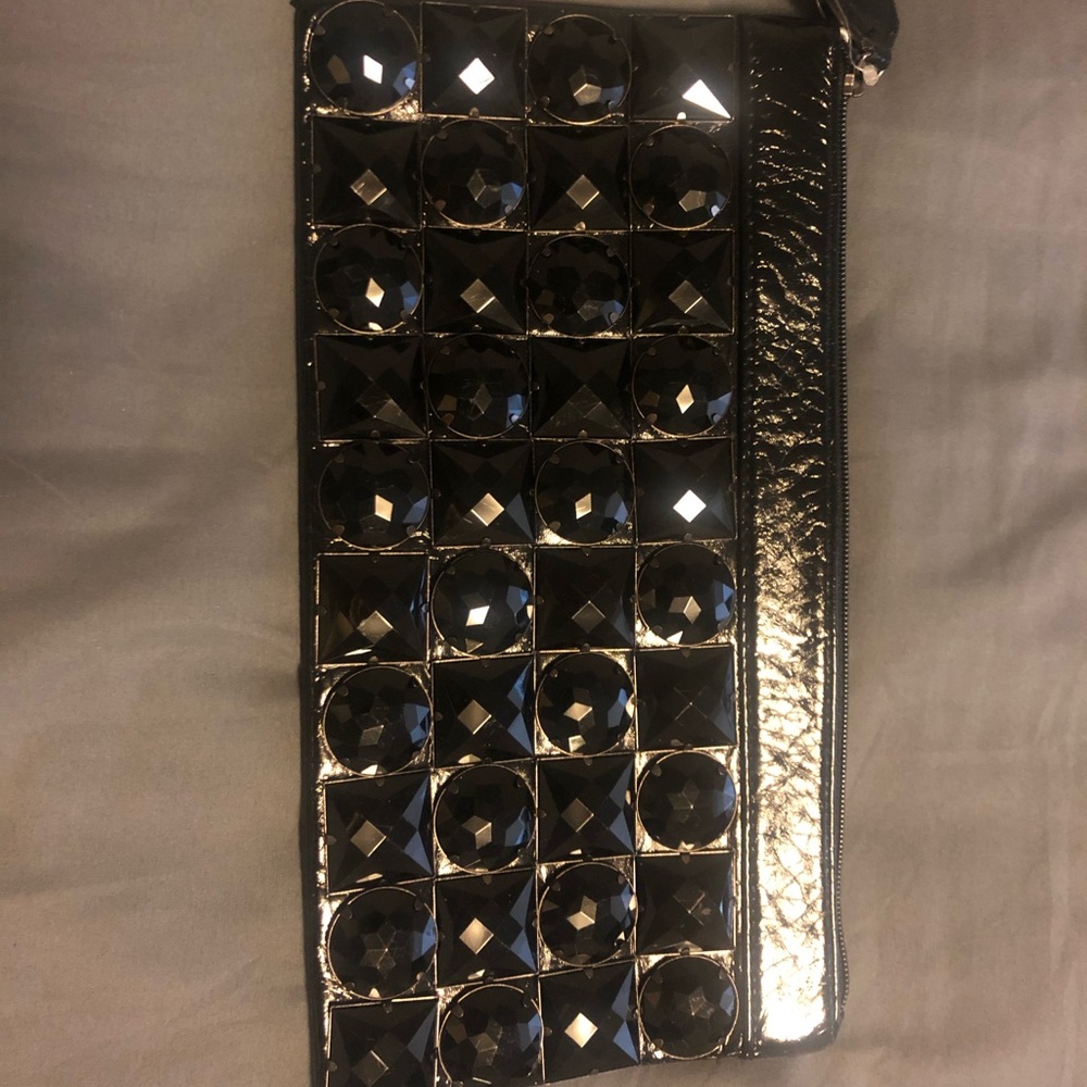 Steve Madden black jewels bling clutch